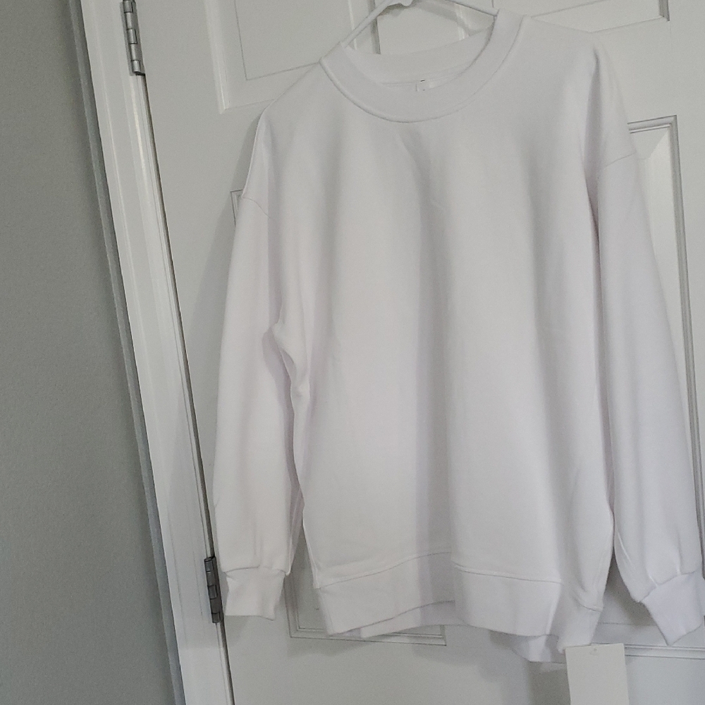 NWT Lululemon Perfectly Oversized Crewneck Sweatshirt White Sz 4